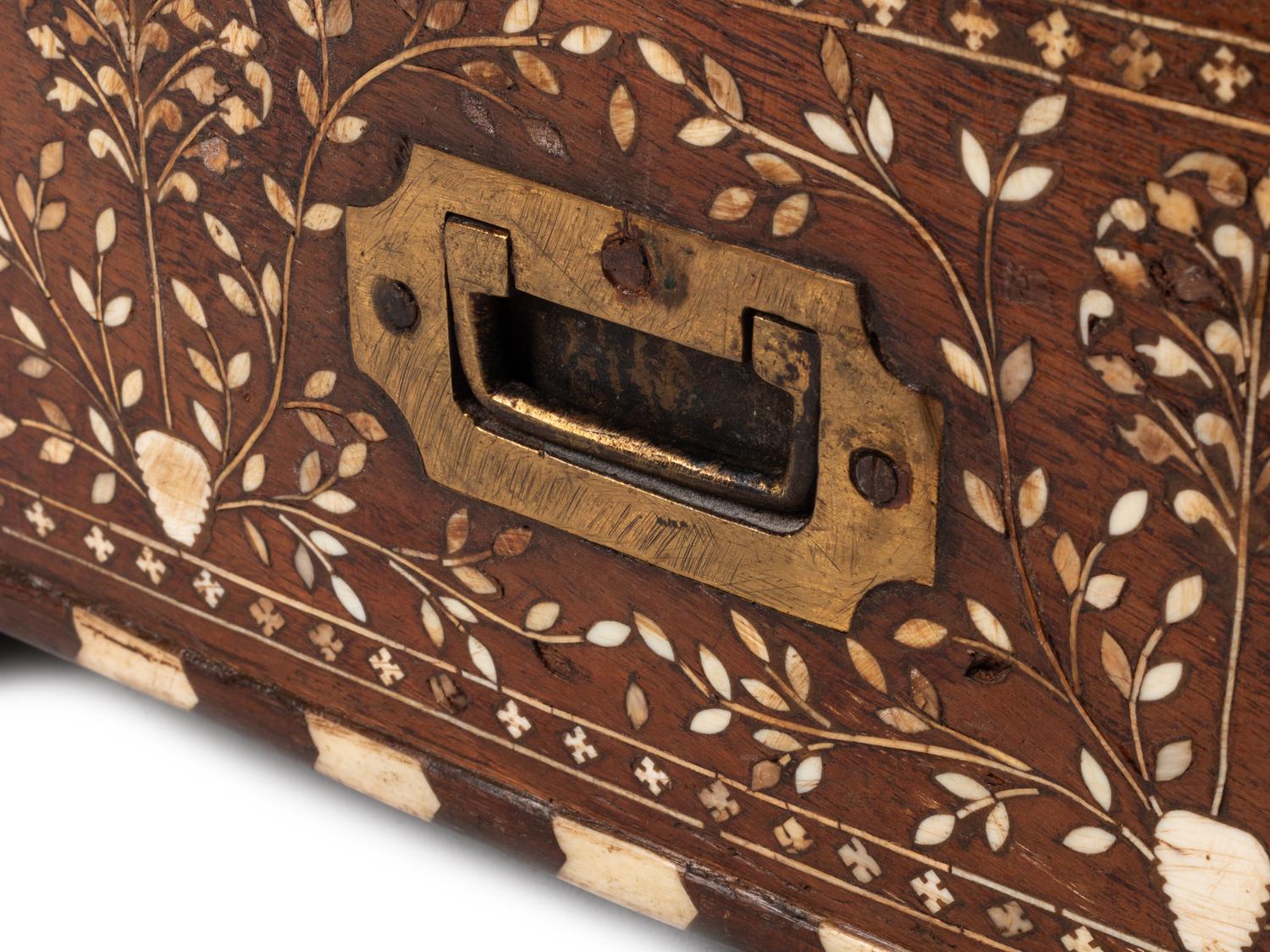 A Large Anglo-Colonial Bone-Inlaid Table Casket