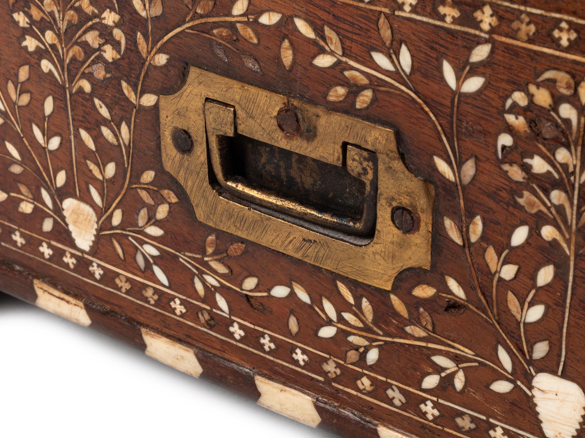 A Large Anglo-Colonial Bone-Inlaid Table Casket