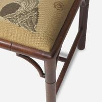 A George III Chinese Chippendale carved mahogany stool late 18th / early 19th century