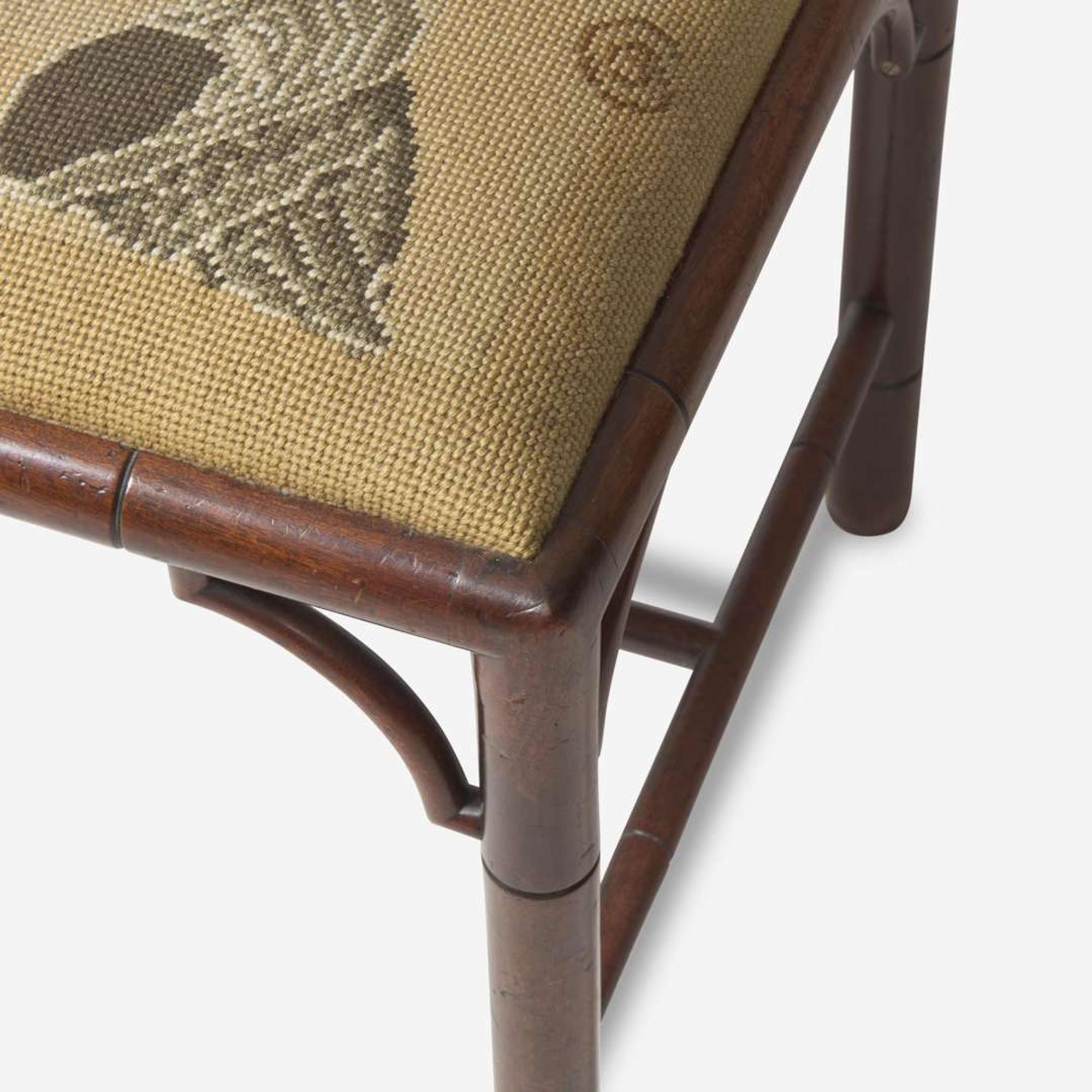 A George III Chinese Chippendale carved mahogany stool late 18th / early 19th century