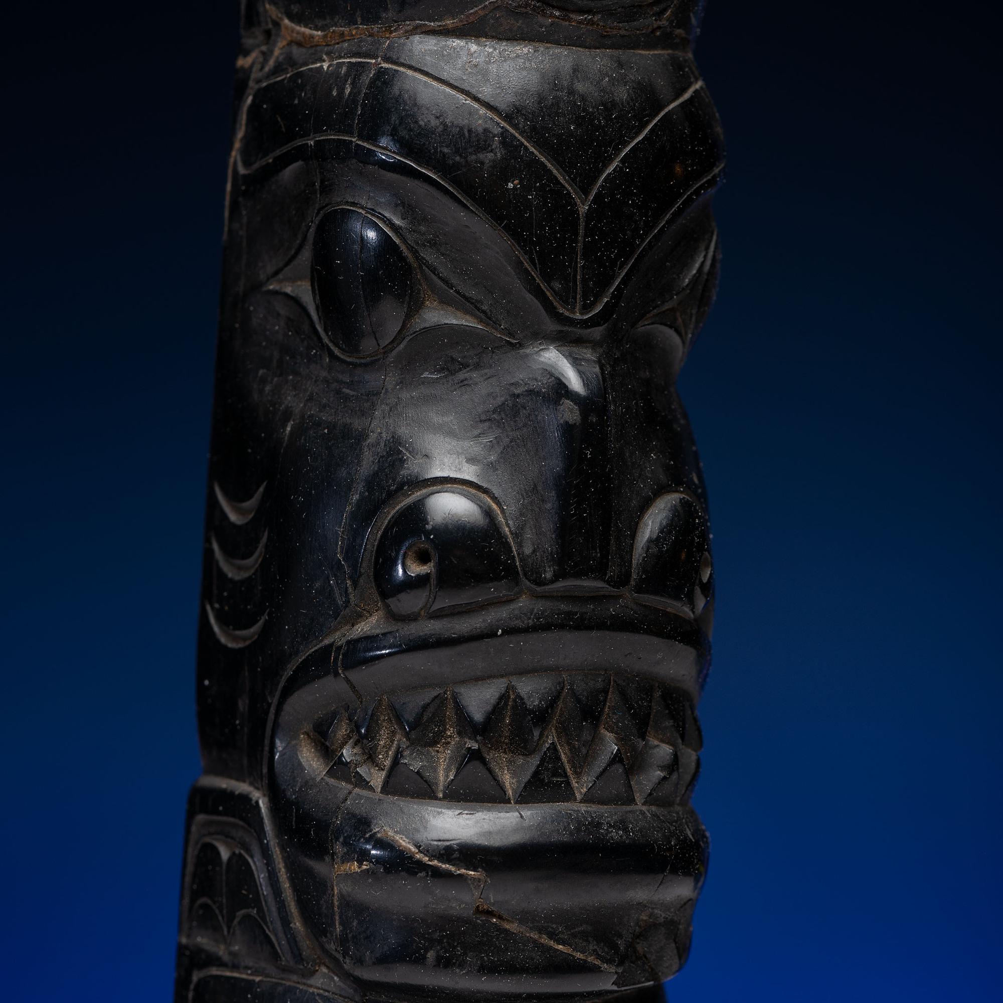 Haida Carved Argillite Model Totem Pole