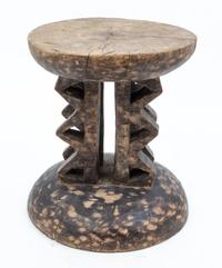 Two Wood Stools Height of tallest 14 inches.