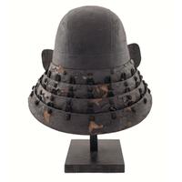 Edo-Period Japanese Hineno Kabuto with Contemporary Hanbo