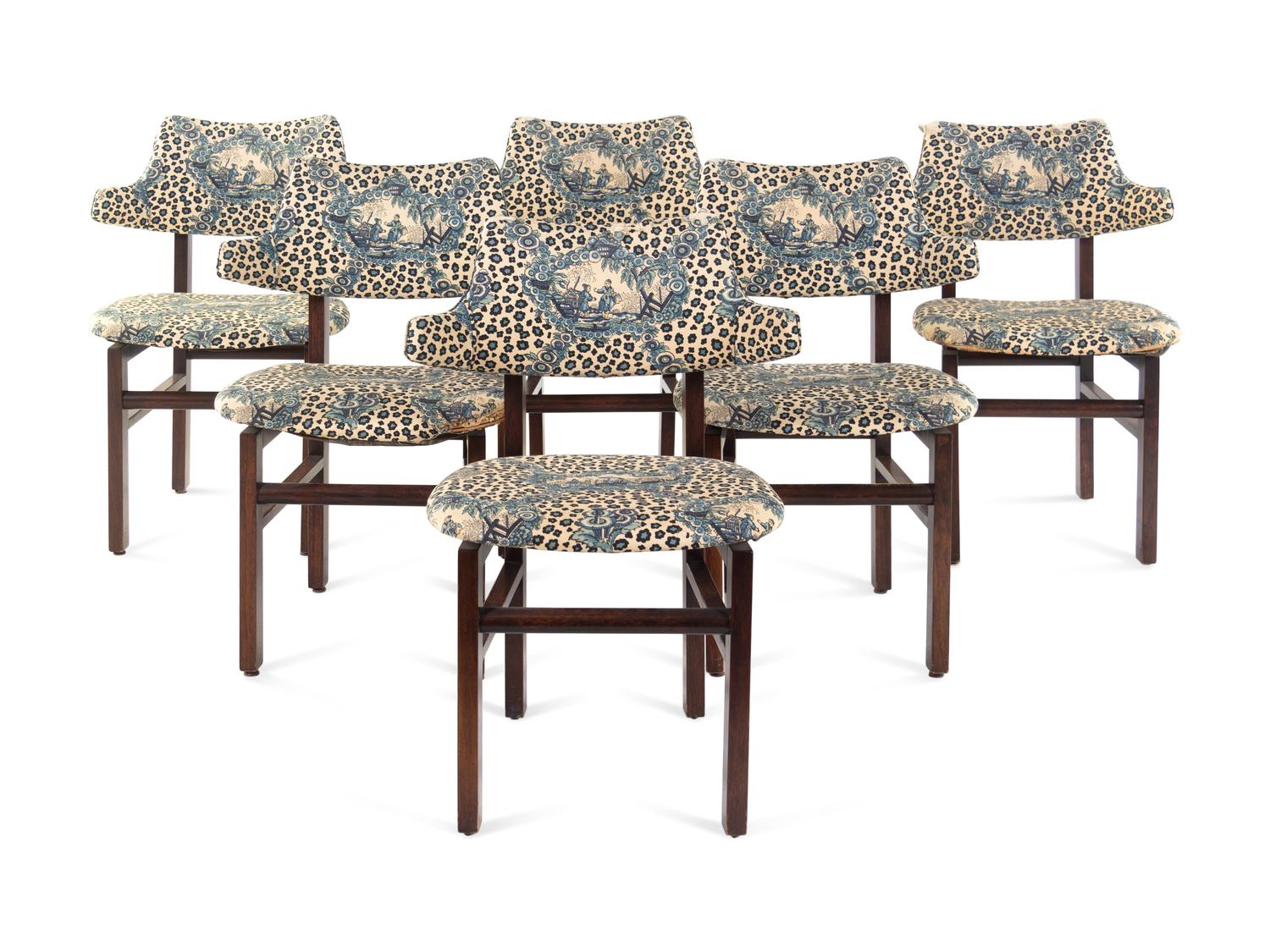 Set of Six Dining Chairs, model 675, Dunbar, USA