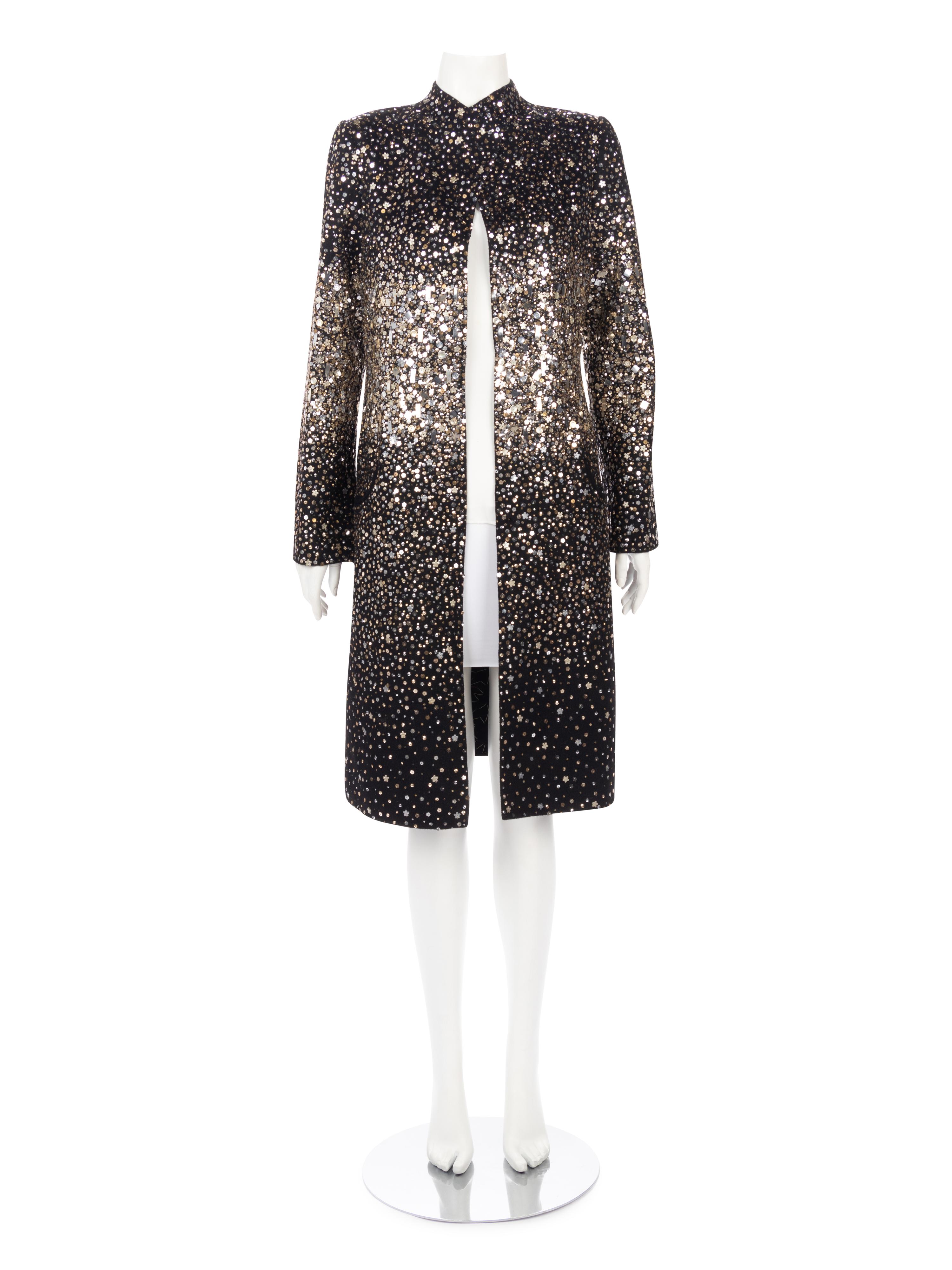 Oscar de la Renta Sequin Embellished Wool Coat, Fall 2006