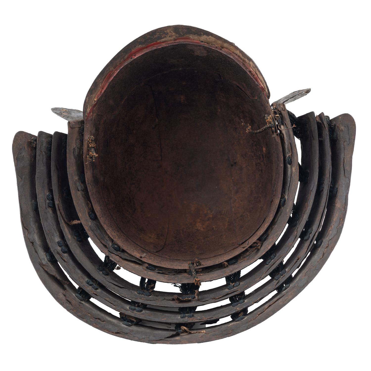 Edo-Period Japanese Hineno Kabuto with Contemporary Hanbo