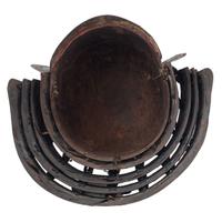 Edo-Period Japanese Hineno Kabuto with Contemporary Hanbo