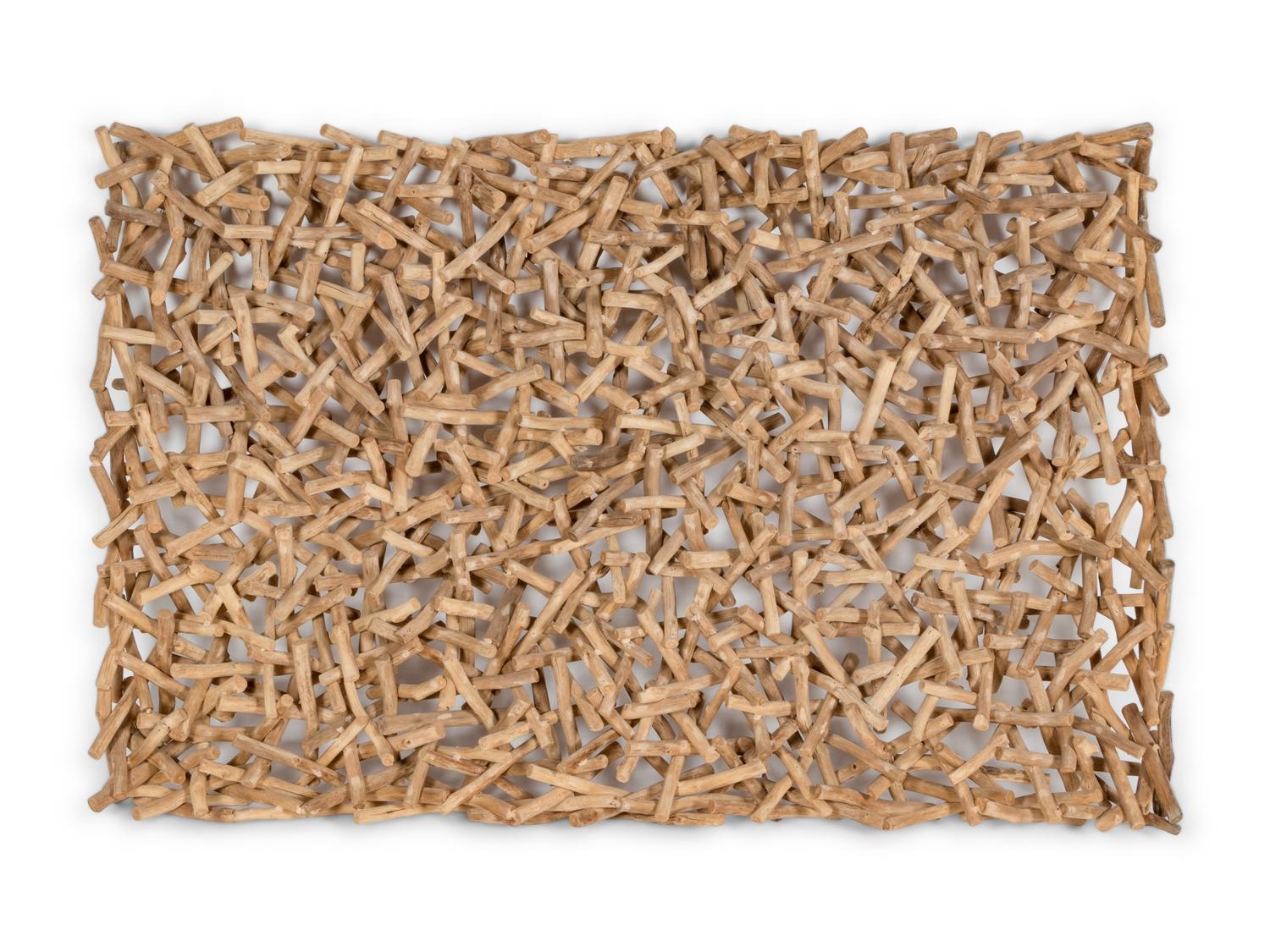 A Decorative Driftwood Wall Installation