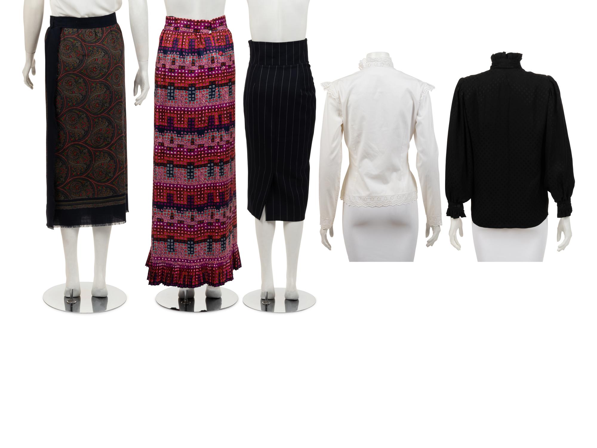 Five Givenchy Separates: Three Skirts and Two Shirts, 1980-2000s
