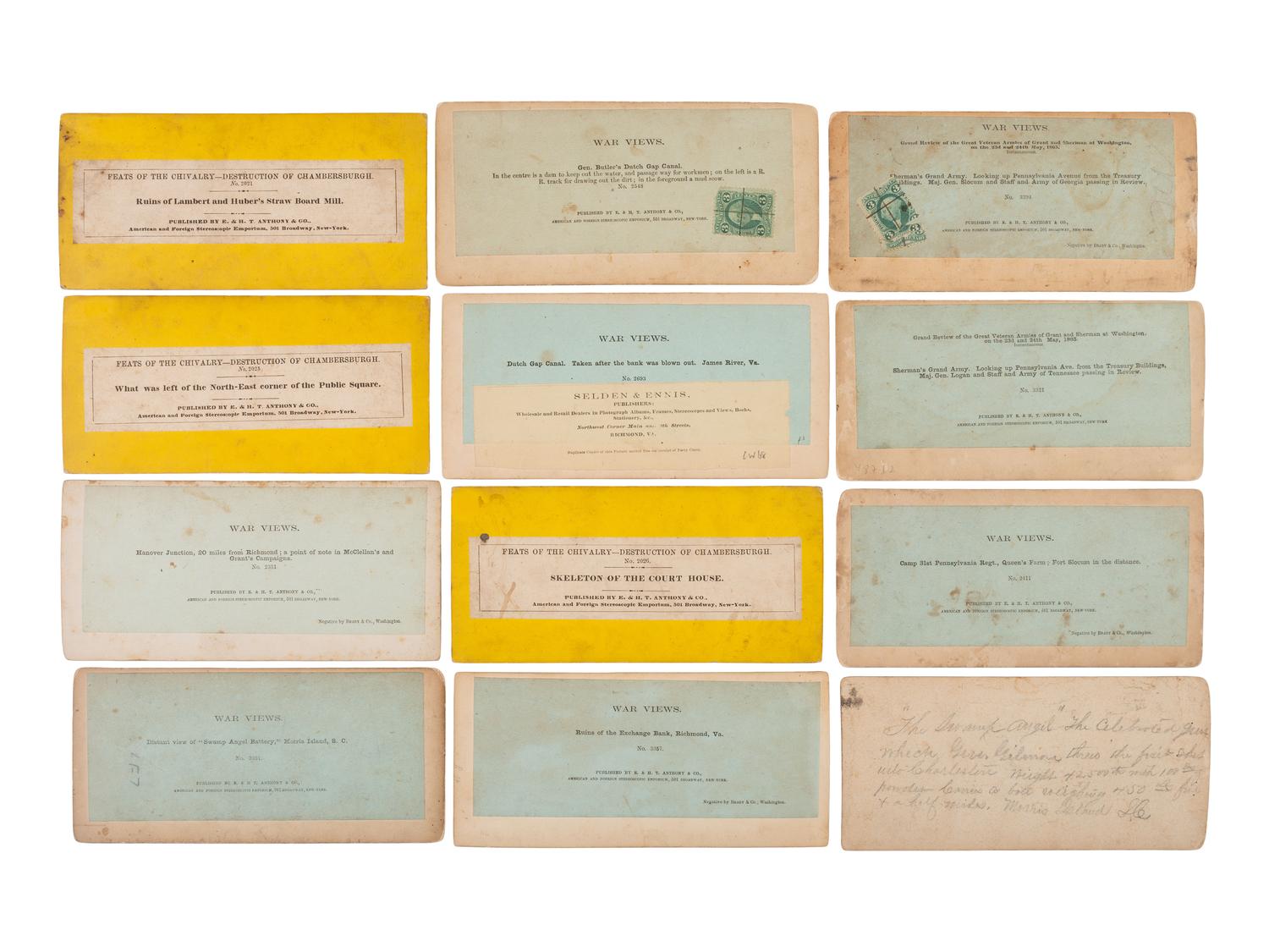 [CIVIL WAR]. A collection of 85 stereoviews from "The War for the Union" series. E. & H.T. Anthony, New York.