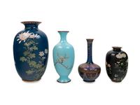 Four Japanese Cloisonné Enamel Decorated Vases