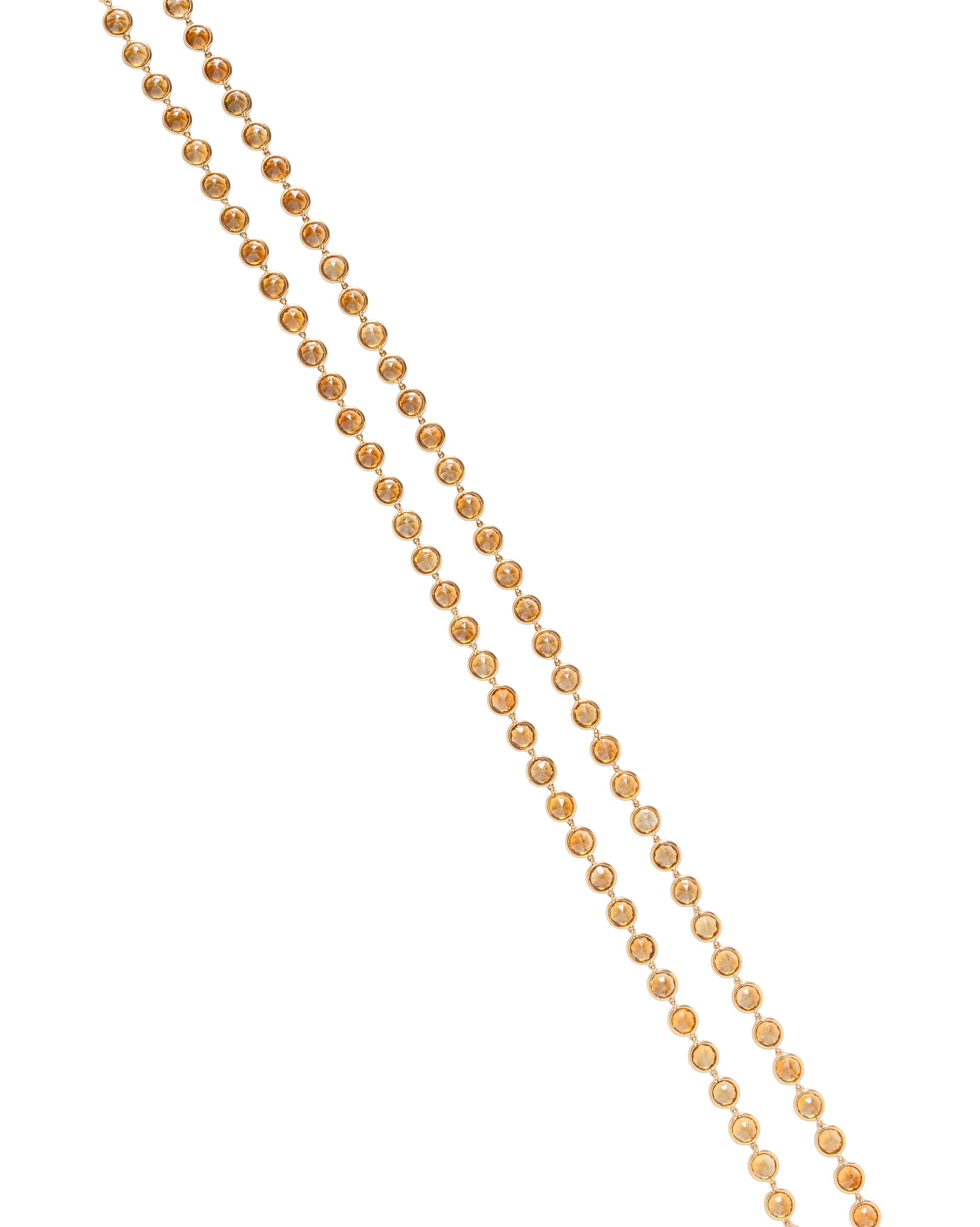 VAN CLEEF & ARPELS, CITRINE AND YELLOW GOLD NECKLACE