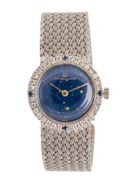 UNIVERSAL GENEVE, 18K WHITE GOLD, DIAMOND AND SAPPHIRE WATCH