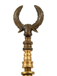 A Pair of Empire Style Ebonized and Gilt Bronze Four-Light Candelabra Mounted as Lamps — 19th/20th Century