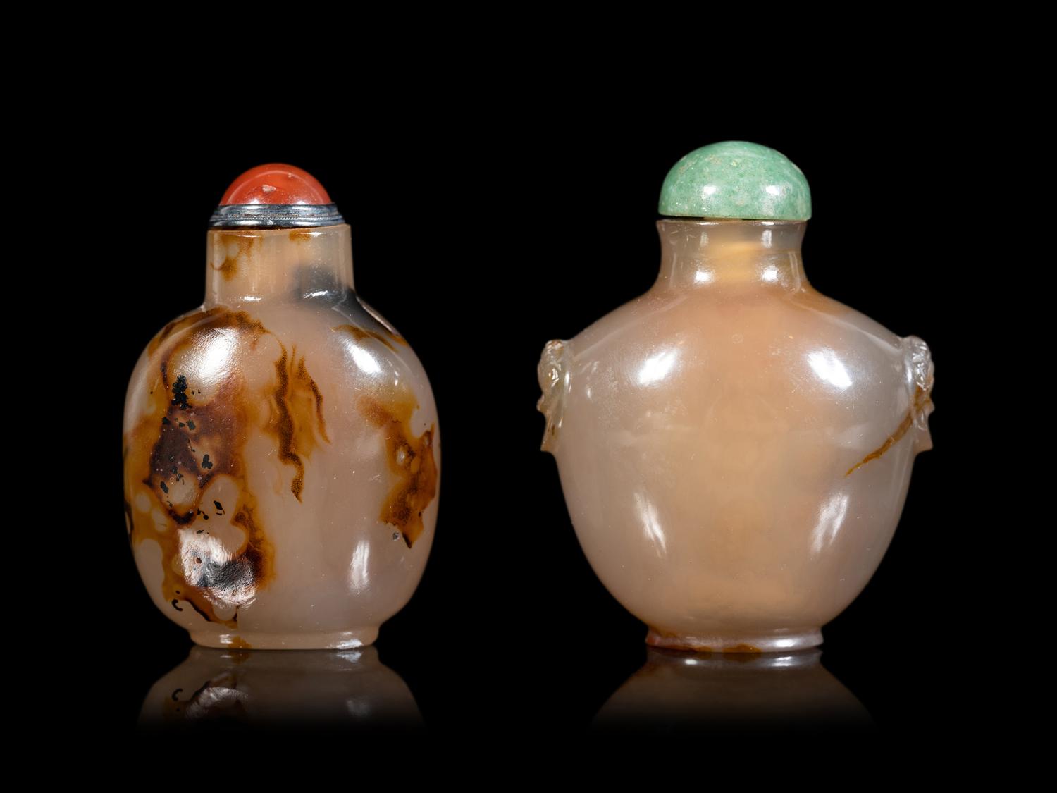 Two Chinese Agate Snuff Bottles