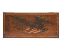 A Late Federal Inlaid Mahogany and Decoupaged Cigar Box