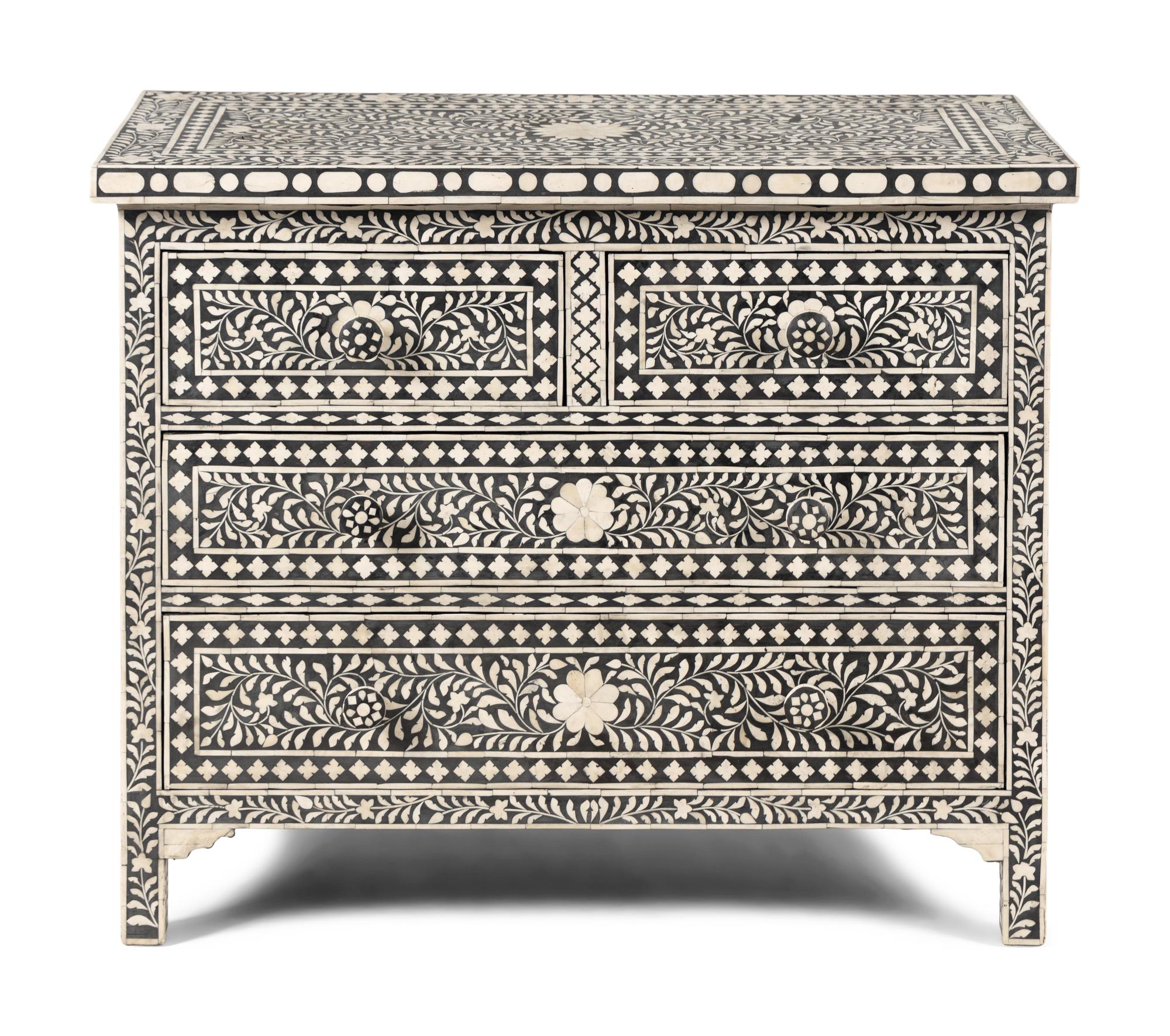 A Levantine Bone-Inlaid Chest of Drawers