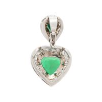 COLOMBIAN EMERALD AND DIAMOND HEART PENDANT