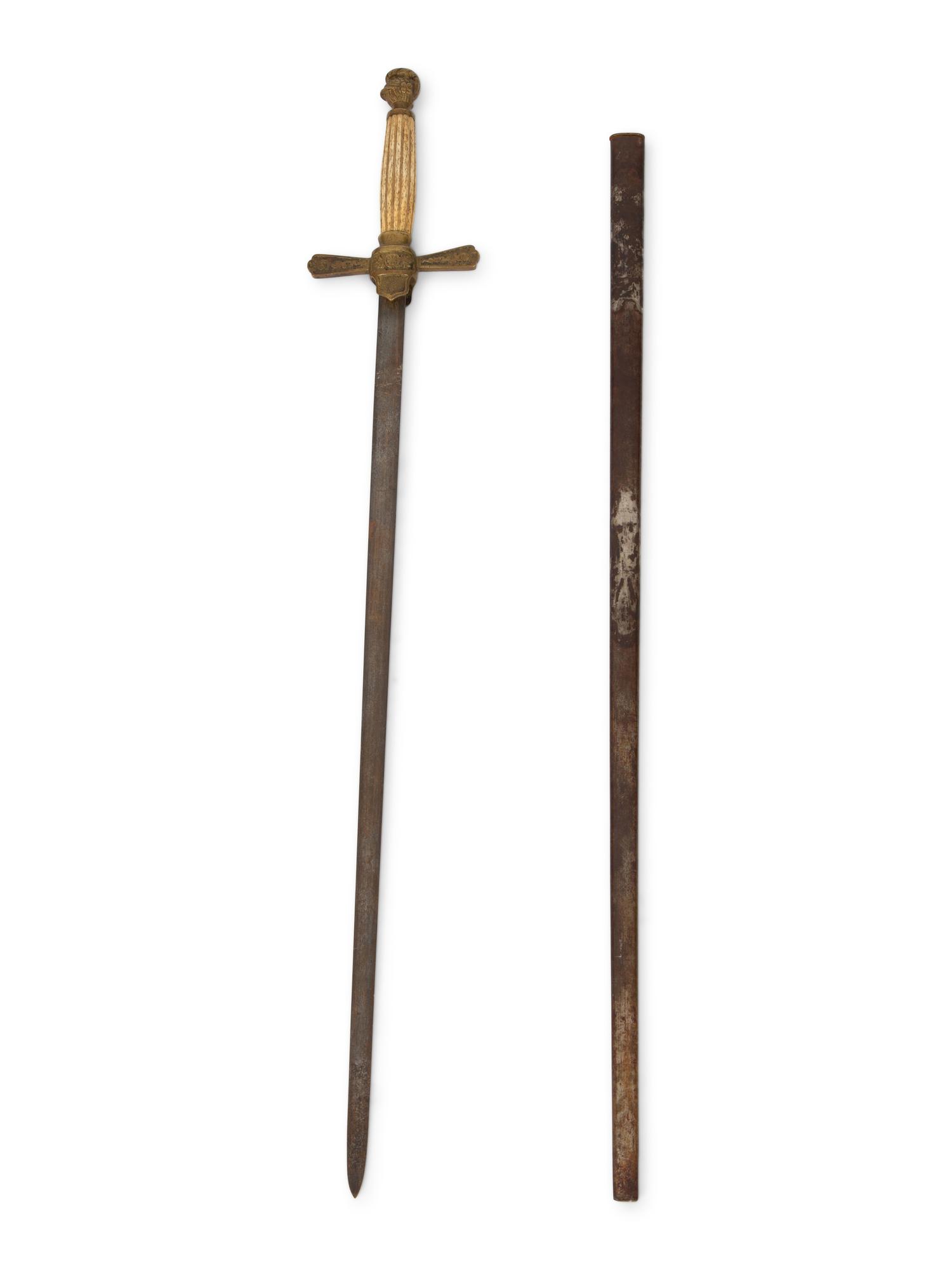 A Continental Bone-Handled Sword and Sheath