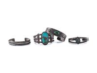 Navajo Cuff Bracelets AND Fred Harvey Era Trade Bracelets