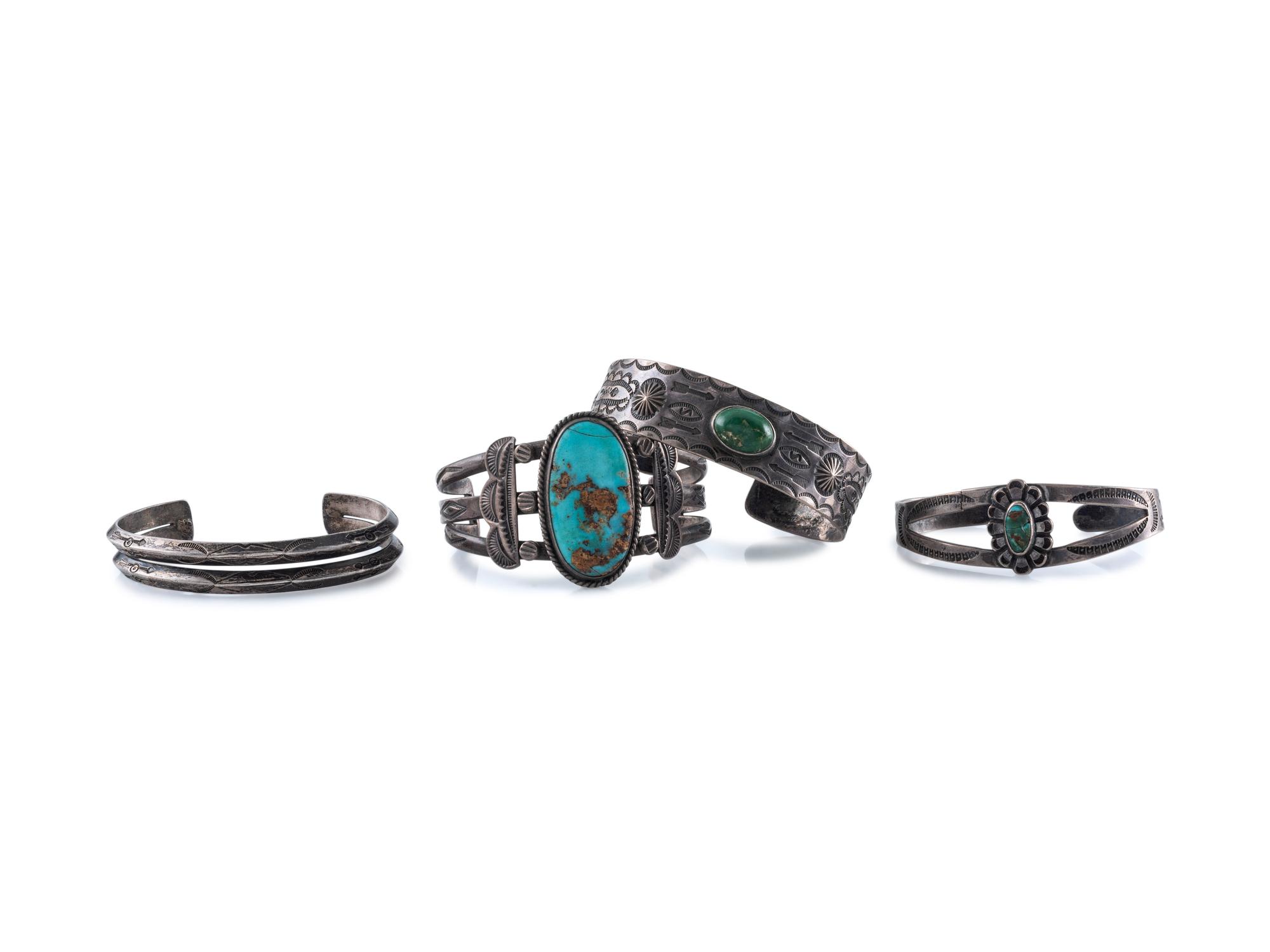 Navajo Cuff Bracelets AND Fred Harvey Era Trade Bracelets