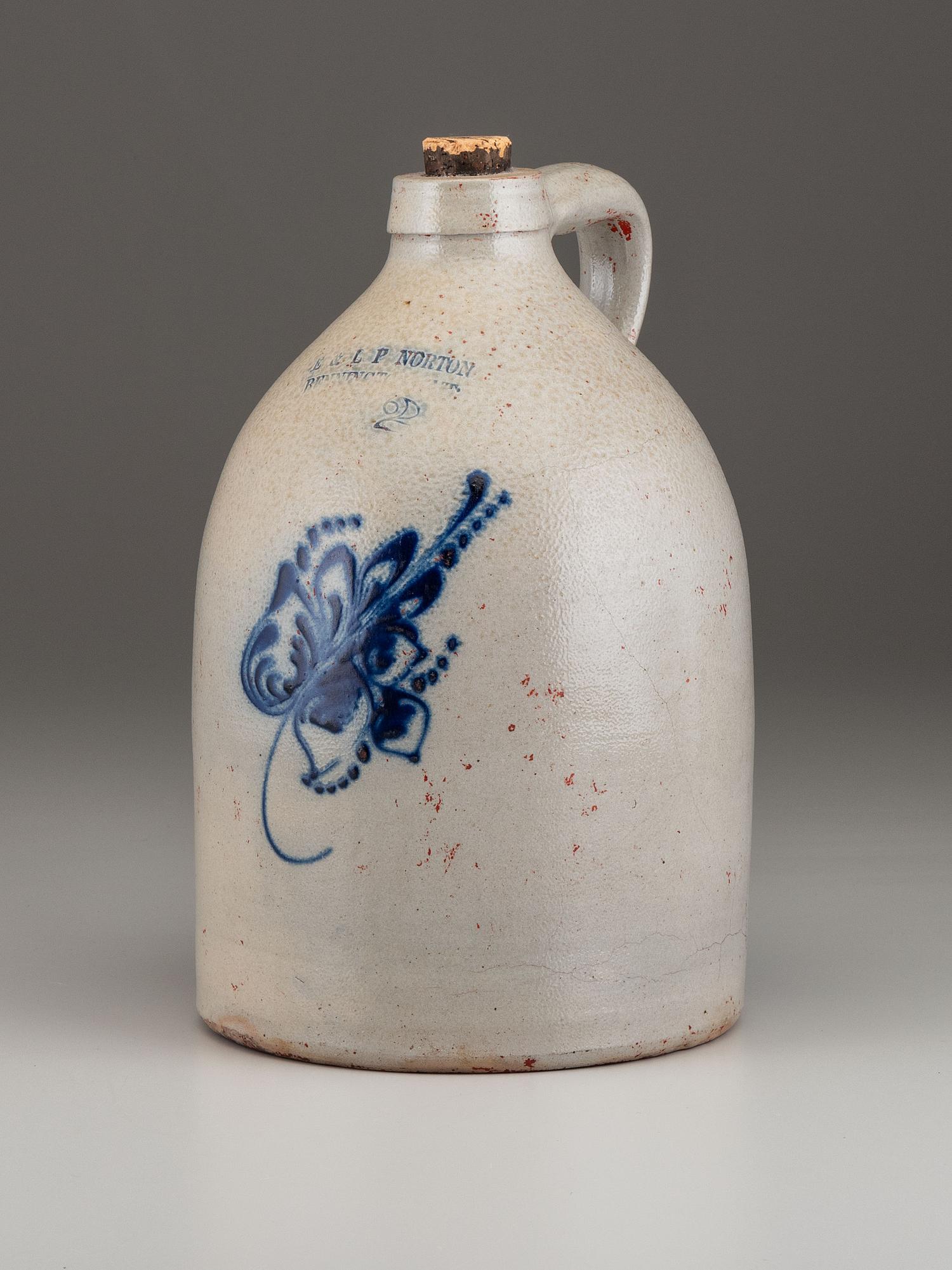 An E. and L.P. Norton Cobalt Decorated Stoneware Two-Gallon Jug
