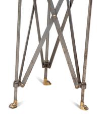 A Pair of Neoclassical Style Steel and Brass Pedestal Tables — 20TH CENTURY