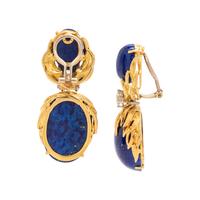 LAPIS LAZULI AND DIAMOND CONVERTIBLE EARCLIPS