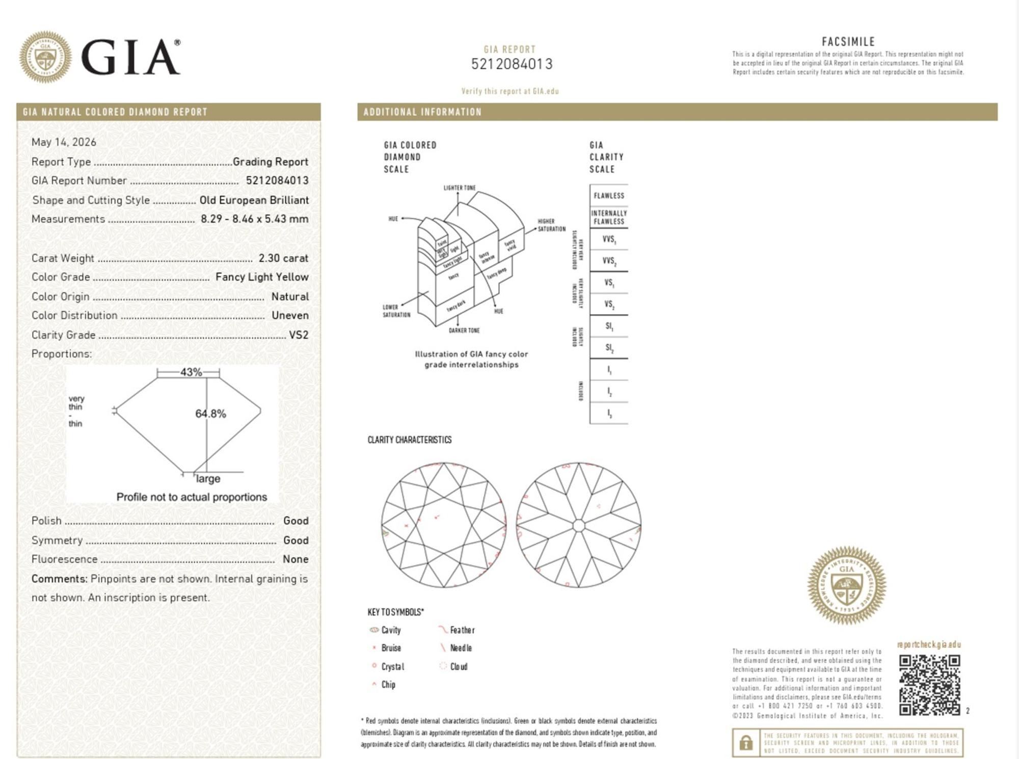 Yellow Diamond, Diamond, and Platinum Ring