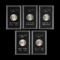 A Group of Five 1884-CC GSA: Morgan $1 Coins