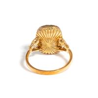 LAPIS LAZULI CAMEO AND YELLOW GOLD RING