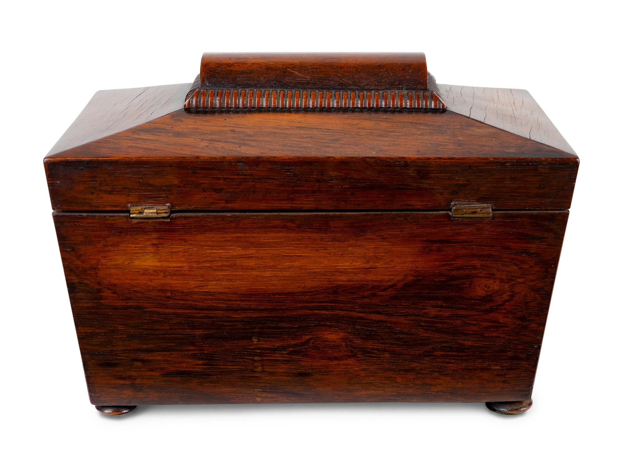 A Regency Mahogany Casket- form Tea Caddy — EARLY 19TH CENTURY