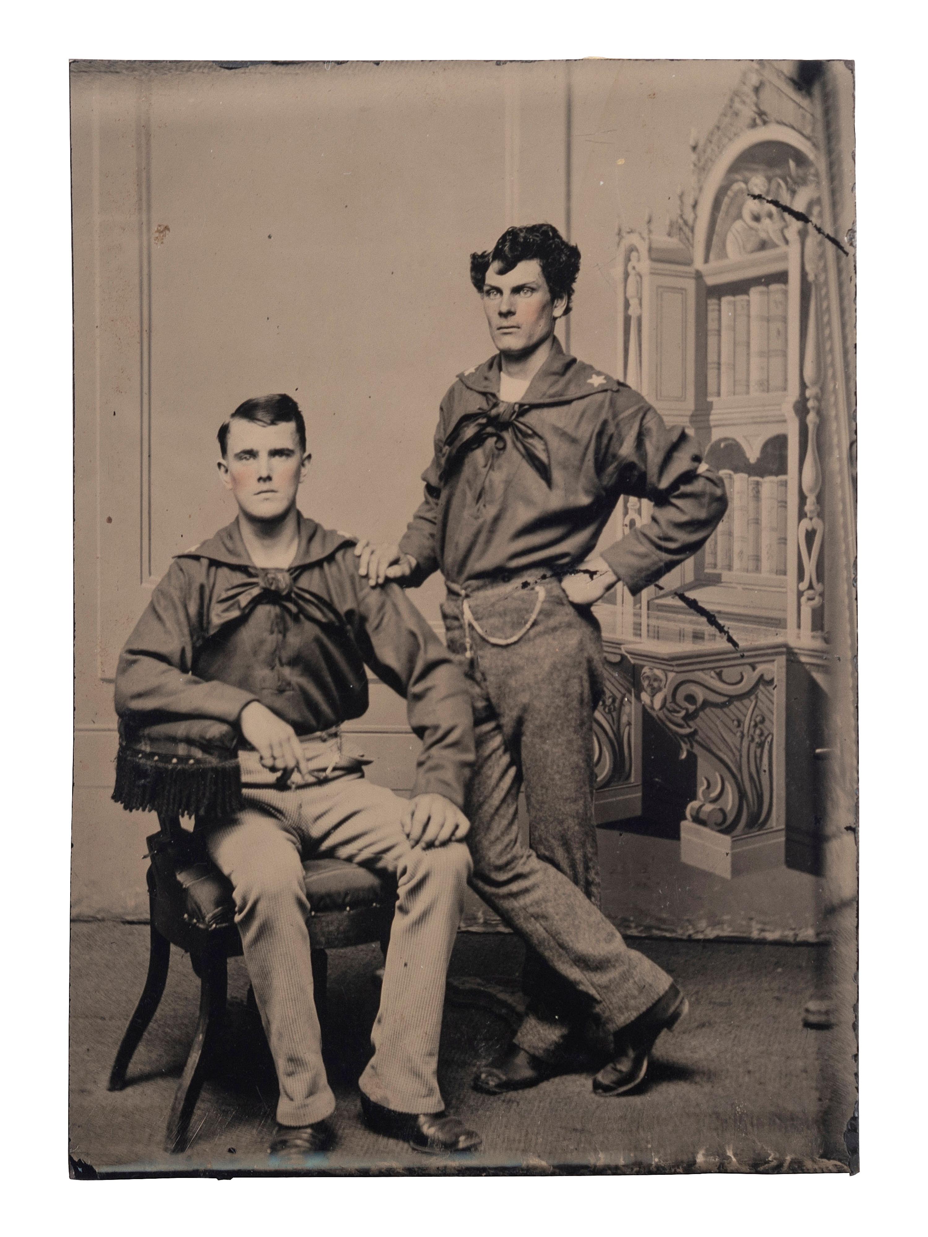 [EARLY PHOTOGRAPHY - NAVY]. A group of 7 ambrotypes and tintypes of sailors, including: