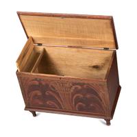A Wooster, Ohio Grain Painted and Stencil Decorated Poplar Blanket Chest