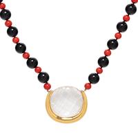 ALDO CIPULLO, YELLOW GOLD AND MULTIGEM BEAD NECKLACE
