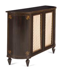 A Pair of Regency Grain-Painted and Parcel-Gilt Cabinets