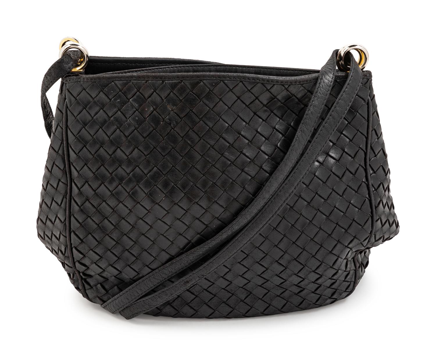 A Bottega Veneta Black Intrecciato Bag
