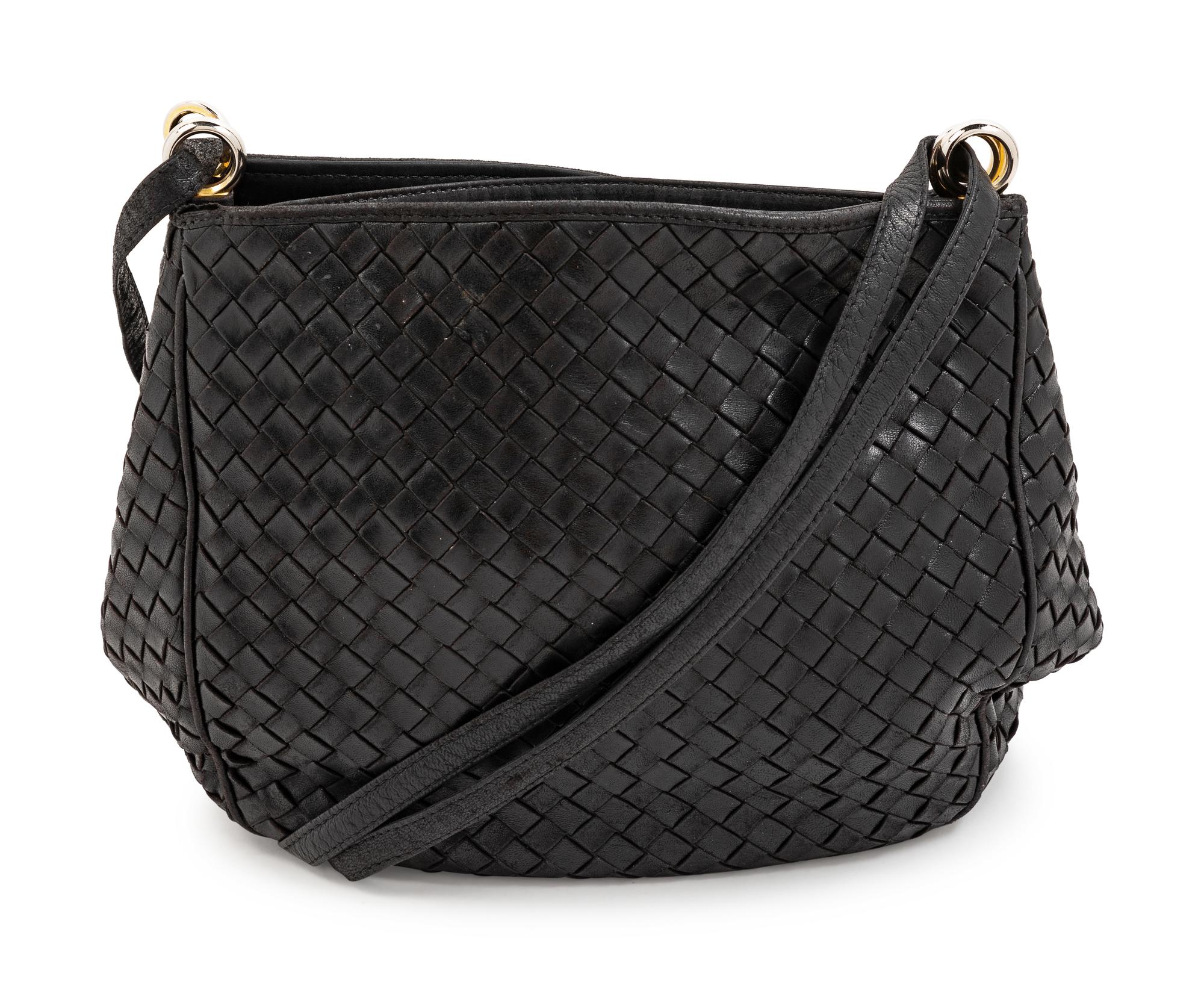 A Bottega Veneta Black Intrecciato Bag