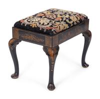 A George II Style Black Japanned Stool — LATE 19TH CENTURY