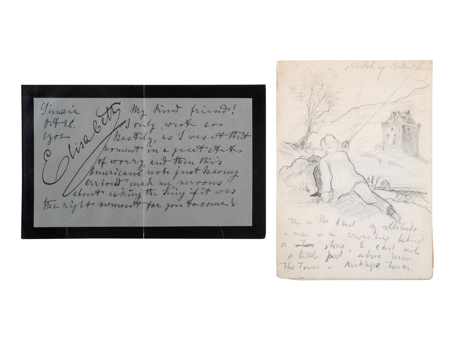 [MANUSCRIPTS]. European letters incl. Andrew LANG and Queen Elisabeth of Bavaria.
