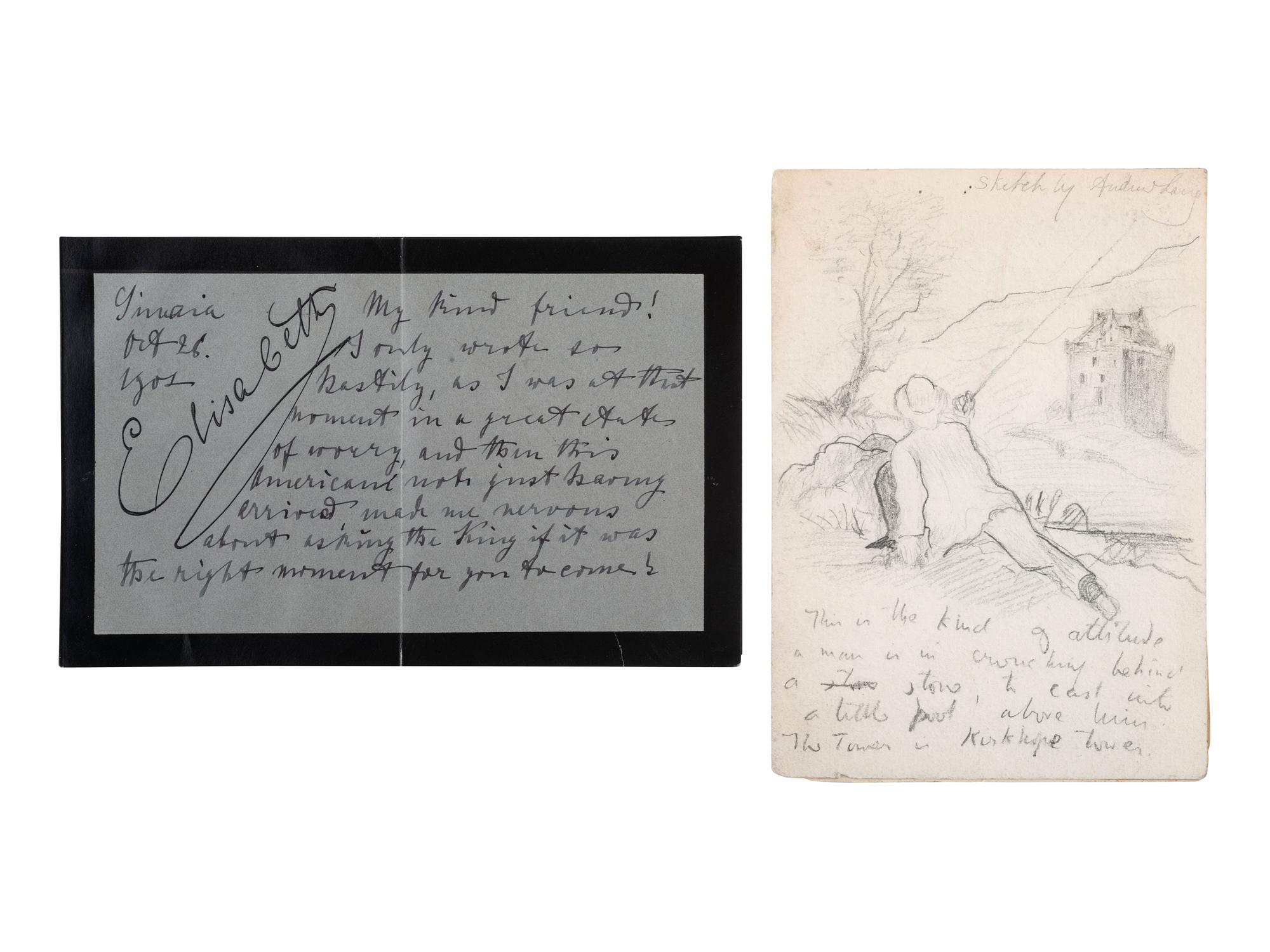[MANUSCRIPTS]. European letters incl. Andrew LANG and Queen Elisabeth of Bavaria.