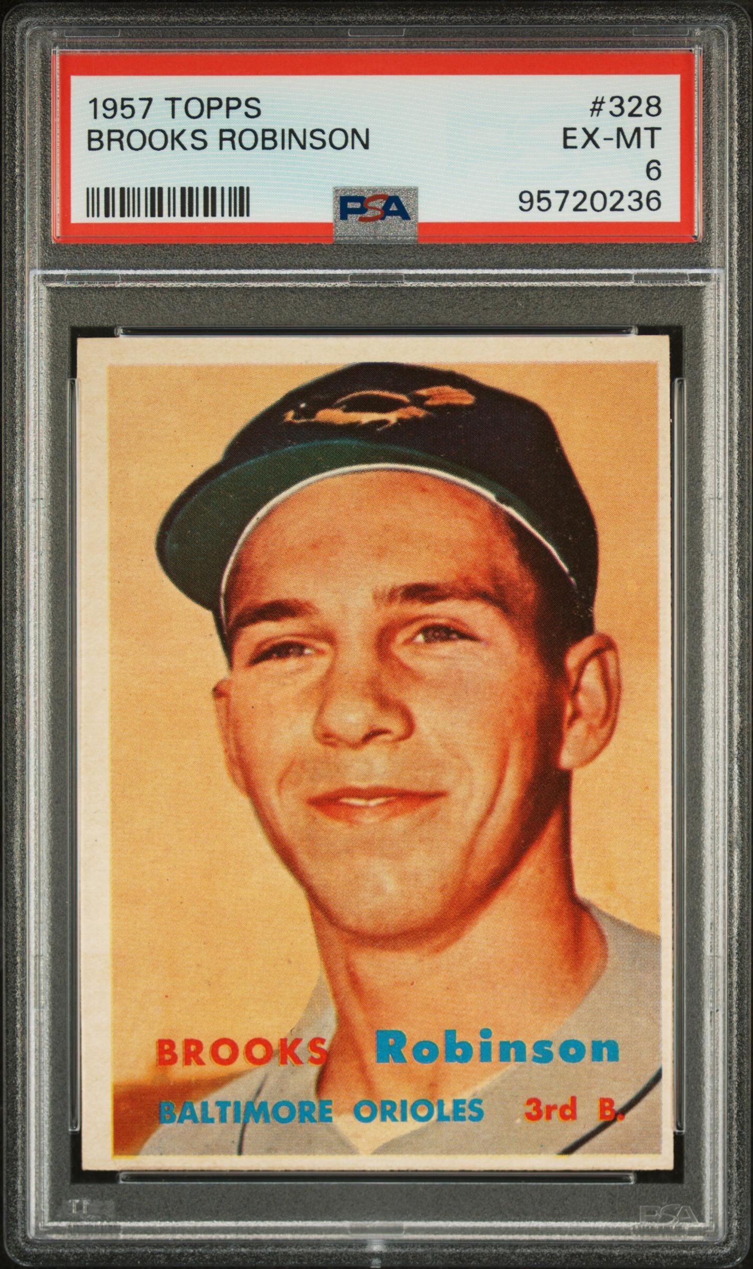 A 1957 Topps Brooks Robinson Rookie Baseball Card No. 328 (PSA 6 EX-MT)