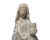 A French Carved Limestone Sculpture of a Female Saint Possibly Depicting Saint Catherine of Alexandria
