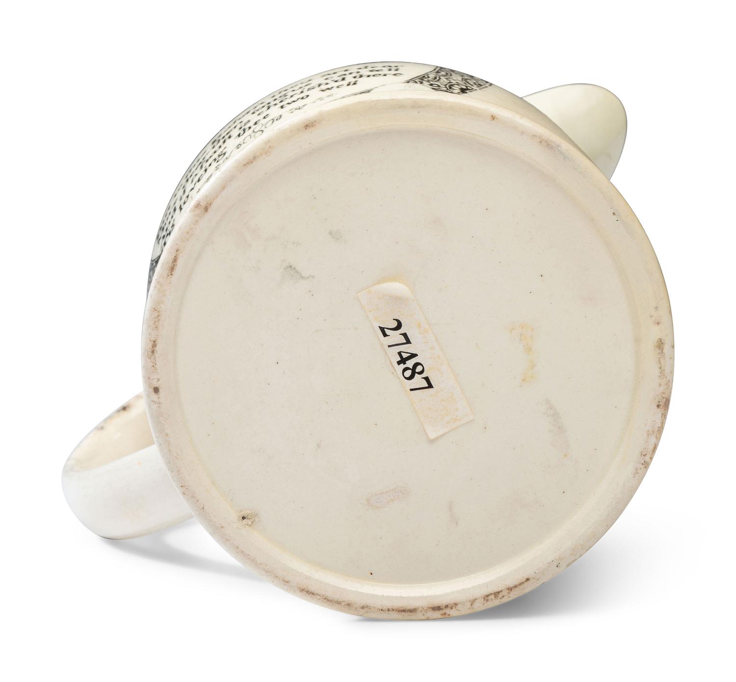 A Liverpool Transfer-Printed Creamware Pitcher with Arms of the United States