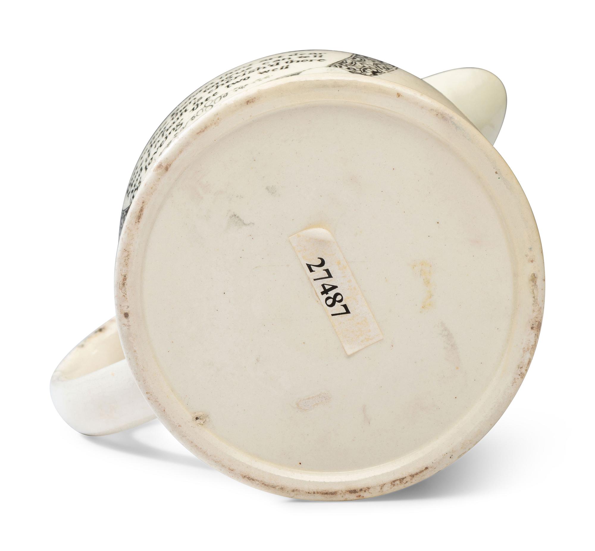 A Liverpool Transfer-Printed Creamware Pitcher with Arms of the United States
