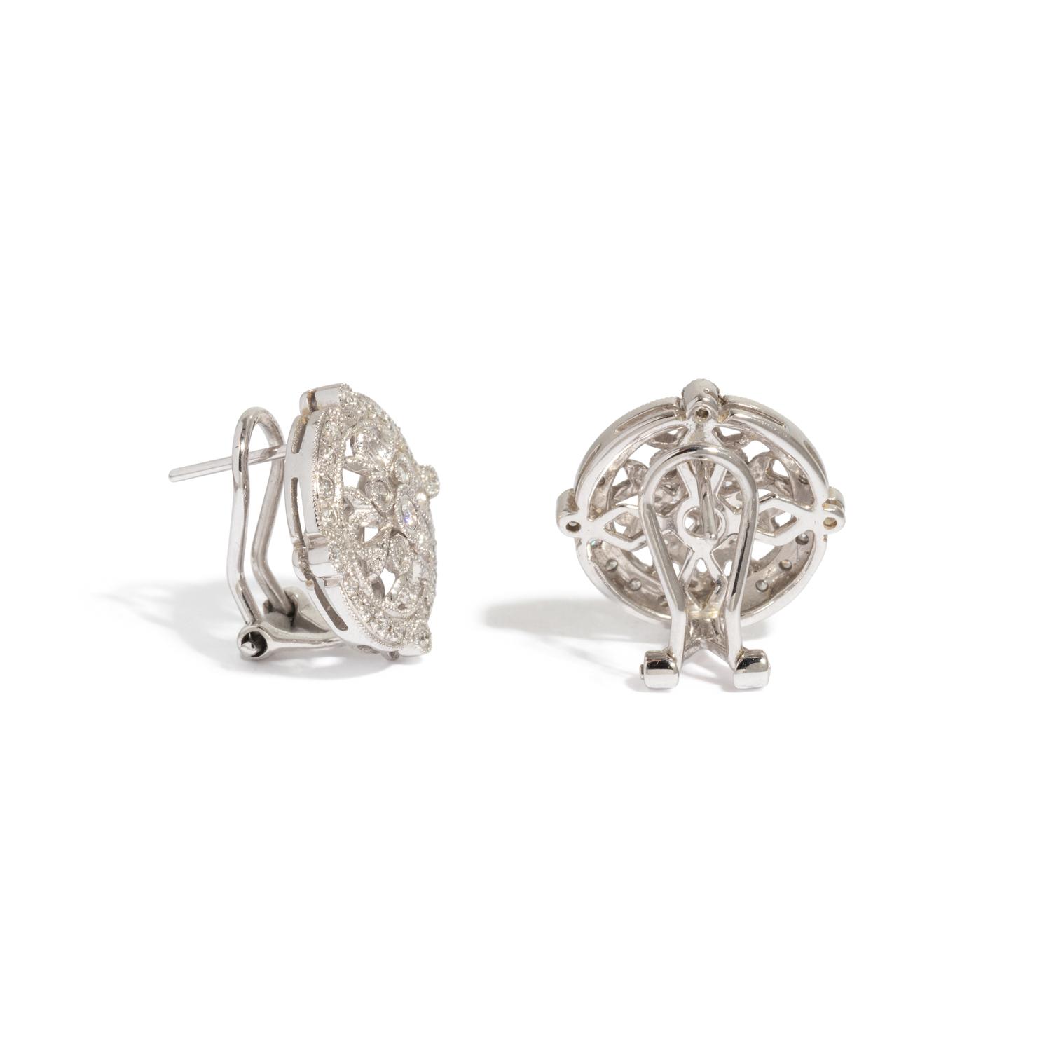 WHITE GOLD AND DIAMOND EARCLIPS