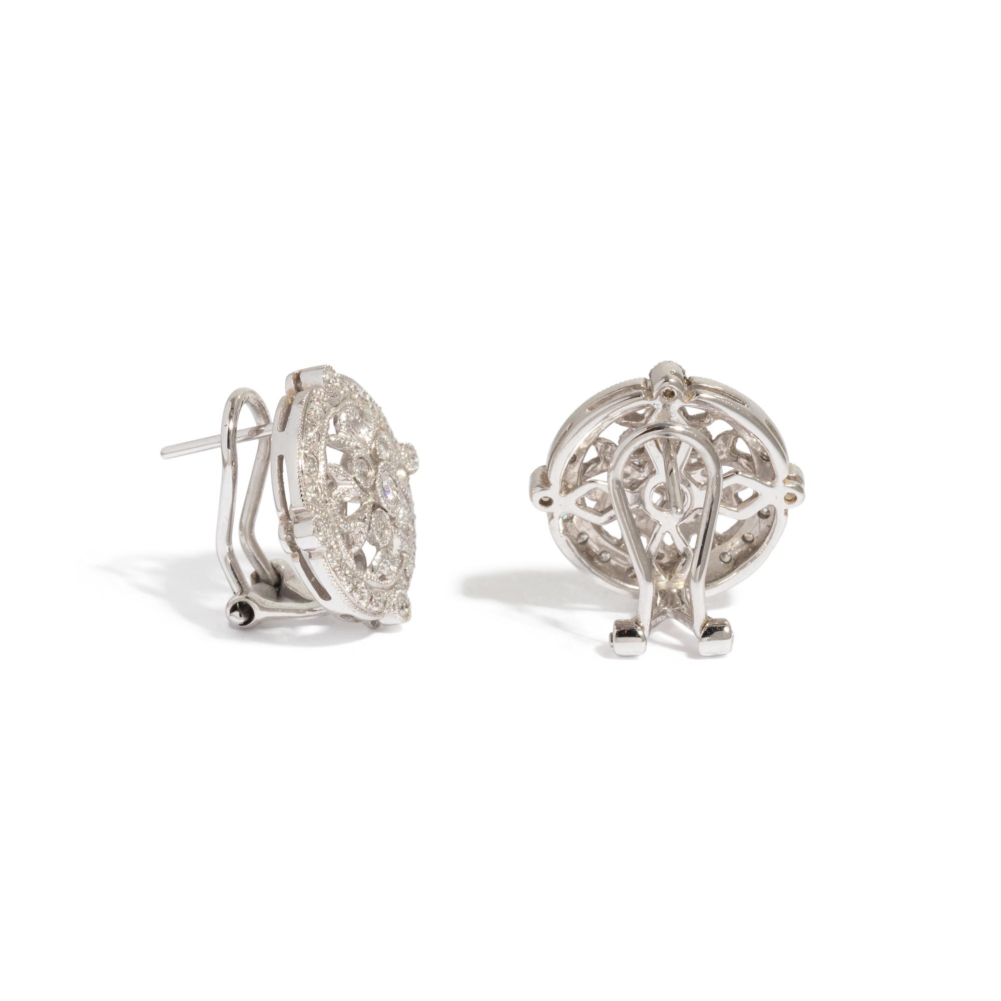 WHITE GOLD AND DIAMOND EARCLIPS