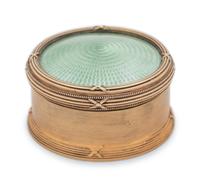 A Russian Silver-Gilt and Guilloché Enameled Snuff Box