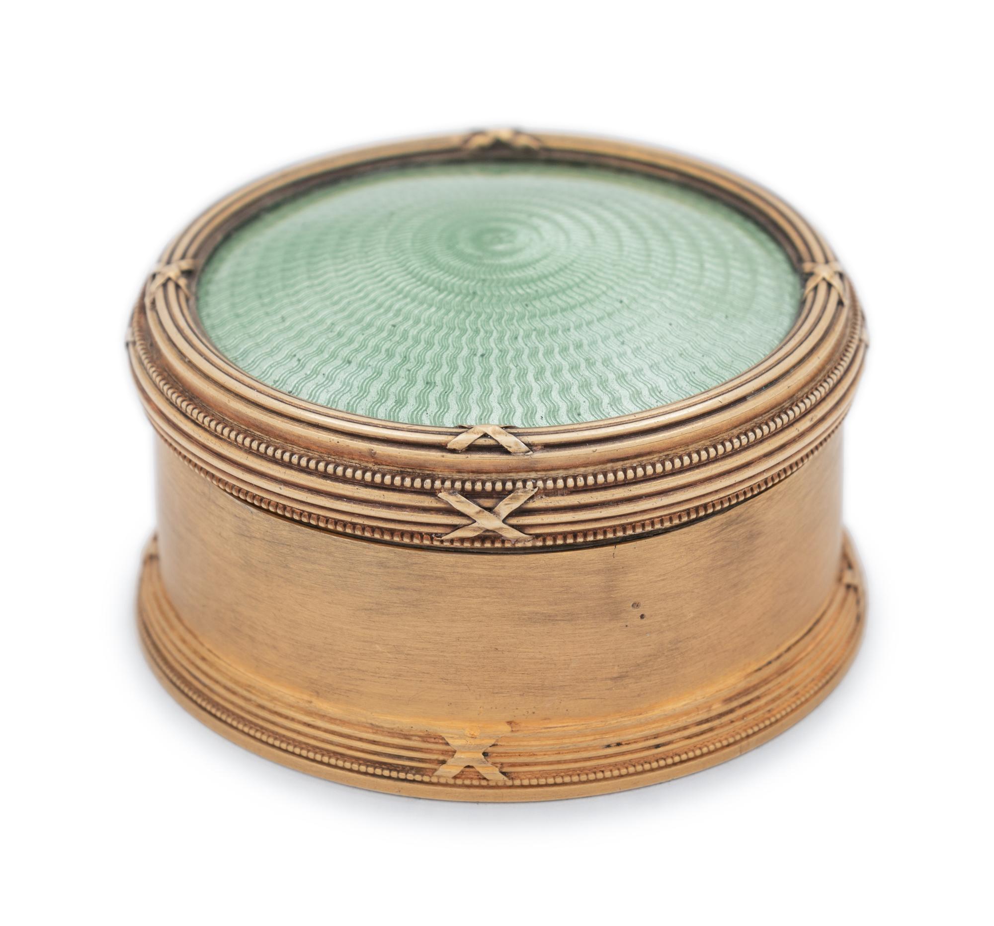 A Russian Silver-Gilt and Guilloché Enameled Snuff Box