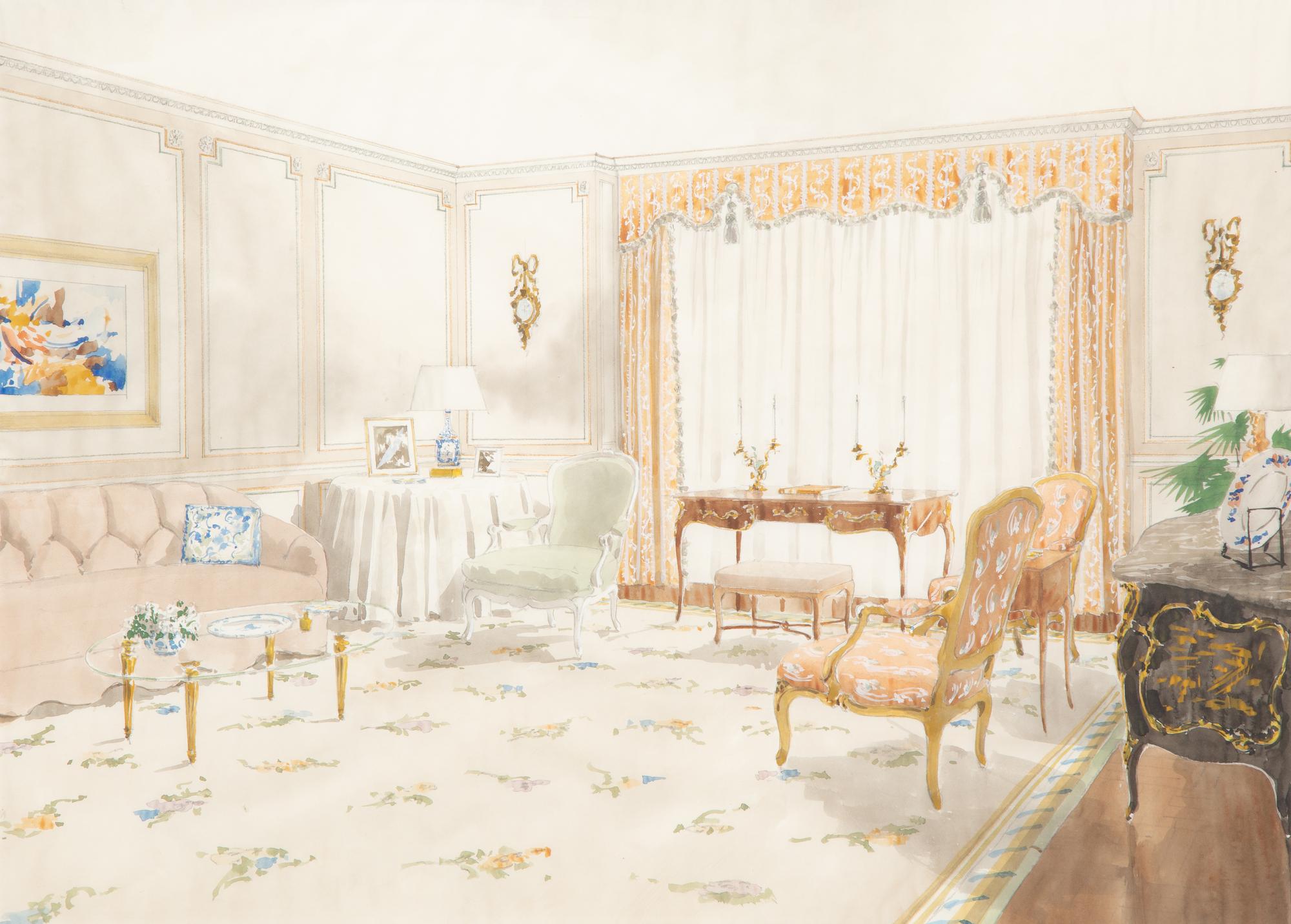 Residence of M/M Henry Ford II Studies (a group of three works)